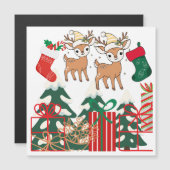 Cartooneend & Kerst Elementen Magnetische Kaart (Voorkant / Achterkant)