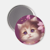 Cartoones katje met grote ogen magneet (Voorkant / Achterkant)