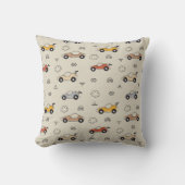 Cartooneske Auto's Jongens Babykamer Patroon Kussen (Voorkant)