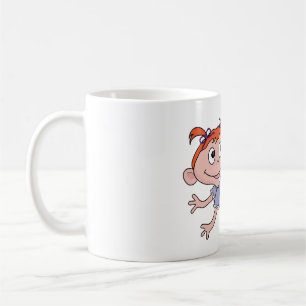 Cartooneske babymeisje kruipend Rood haar Paarse s Koffiemok