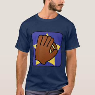 Cartooneske Clip Art Sporten Honkbalhandschoen Gou T-shirt