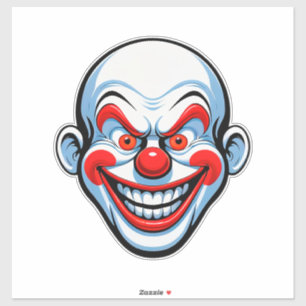 Cartooneske clown gezicht sticker