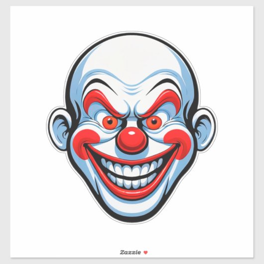 Cartooneske clown gezicht sticker (Vel)