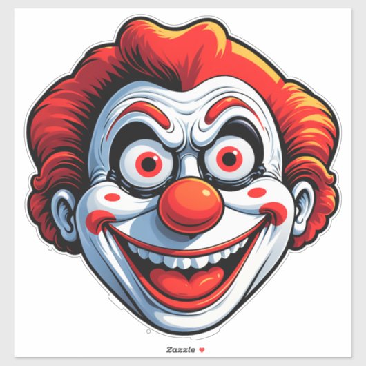 Cartooneske Clownsgezicht Sticker (Vel)