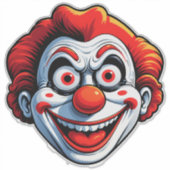Cartooneske Clownsgezicht Sticker (Voorkant)