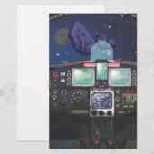 Cartooneske cockpit van ruimteschip briefpapier (Voorkant / Achterkant)