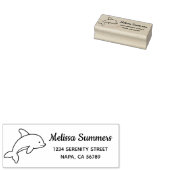 Cartooneske dolfijn met retouradres springend rubberstempel (Gestempeld)