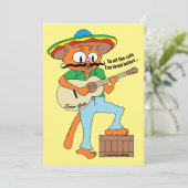 Cartooneske Fiesta Kat Grappige Cinco De Mayo Vlak (Staand voorkant)