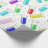 Cartooneske glazen reageerbuizen cadeaupapier (Hoek)