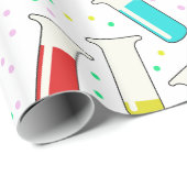 Cartooneske glazen reageerbuizen cadeaupapier (Rol Hoek)