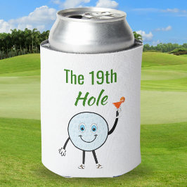 Cartooneske golfbal met oranje martini cocktail blikjeskoeler