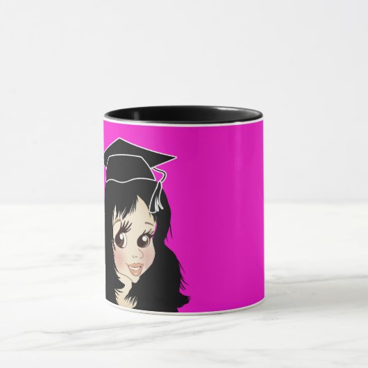 Cartooneske GRADUATE Cadeau  Indisch meisje Mok (Midden)