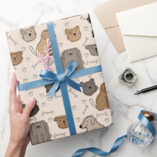 Cartooneske Hondse Schattigheid Cadeaupapier