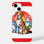 Cartooneske huisdierenbijeenkomst  Case-Mate iPhone case (Achterkant)