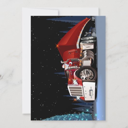 Cartooneske kersttruck feestdagenkaart (Voorkant)