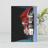 Cartooneske kersttruck feestdagenkaart (Staand voorkant)