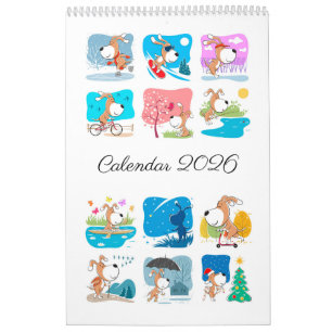 Cartooneske Komische Knuffel Hond Liefhebber 2026 Kalender