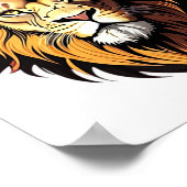 Cartooneske leeuwenkop poster (Hoek)