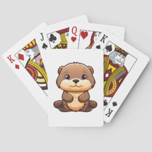 Cartooneske otter illustratie pokerkaarten