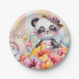 Cartooneske Panda Feestbord Papieren Bordje