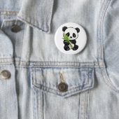 Cartooneske panda-illustratie ronde button 5,7 cm (In situ)