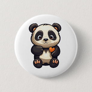 Cartooneske panda-illustratie ronde button 5,7 cm