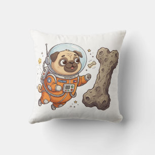 Cartooneske Pug met Helm Kussensloop Kussen