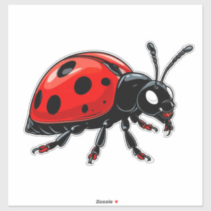 Cartooneske rode lieveheersbeestje charmante insec sticker