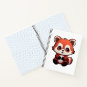 Cartooneske rode panda illustratie notitieboek (Binnen)