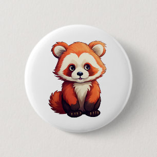 Cartooneske rode panda illustratie ronde button 5,7 cm