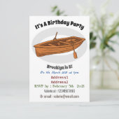 Cartooneske roeiboot illustratie kaart (Staand voorkant)