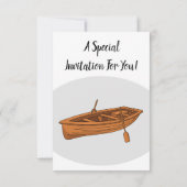 Cartooneske roeiboot illustratie kaart (Achterkant)