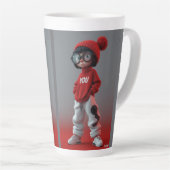 Cartoonfiguren latte mok (Rechterhoek)