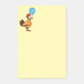 Cartoonhaan met blauwe ballon post-it® notes (Voorkant)