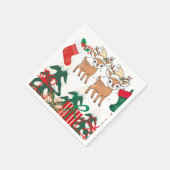 Cartoonhert & Kerst Elementen Servet (Hoek)