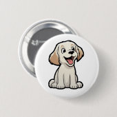 Cartoonhond illustratie ronde button 5,7 cm (Voorkant /achterkant)