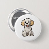 Cartoonhond illustratie ronde button 5,7 cm (Voorkant /achterkant)