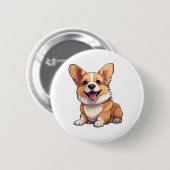 Cartoonhond illustratie ronde button 5,7 cm (Voorkant /achterkant)