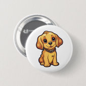 Cartoonhond illustratie ronde button 5,7 cm (Voorkant /achterkant)