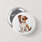 Cartoonhond illustratie ronde button 5,7 cm (Voorkant /achterkant)