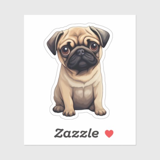 Cartoonhond illustratie sticker (Vel)