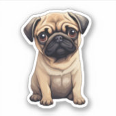 Cartoonhond illustratie sticker (Voorkant)