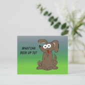 Cartoonhond met Grote Ogen Briefkaart (Staand voorkant)