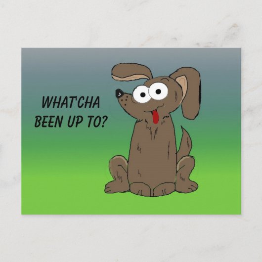 Cartoonhond met Grote Ogen Briefkaart (Voorkant)