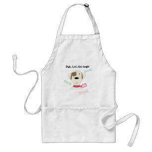 Cartoonhond met leuk gezegde standaard schort