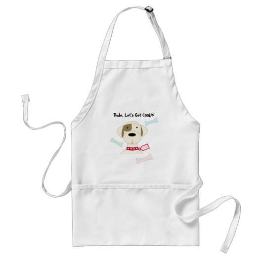 Cartoonhond met leuk gezegde standaard schort (Voorkant)
