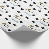 Cartoonhond met pootafdrukken cadeaupapier (Hoek)