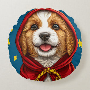 Cartoonhond voor kinderkamer decoratie cadeau voor rond kussen