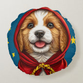 Cartoonhond voor kinderkamer decoratie cadeau voor rond kussen (Achterkant)