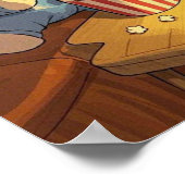 Cartoonhonden puppies met popcorn poster (Hoek)